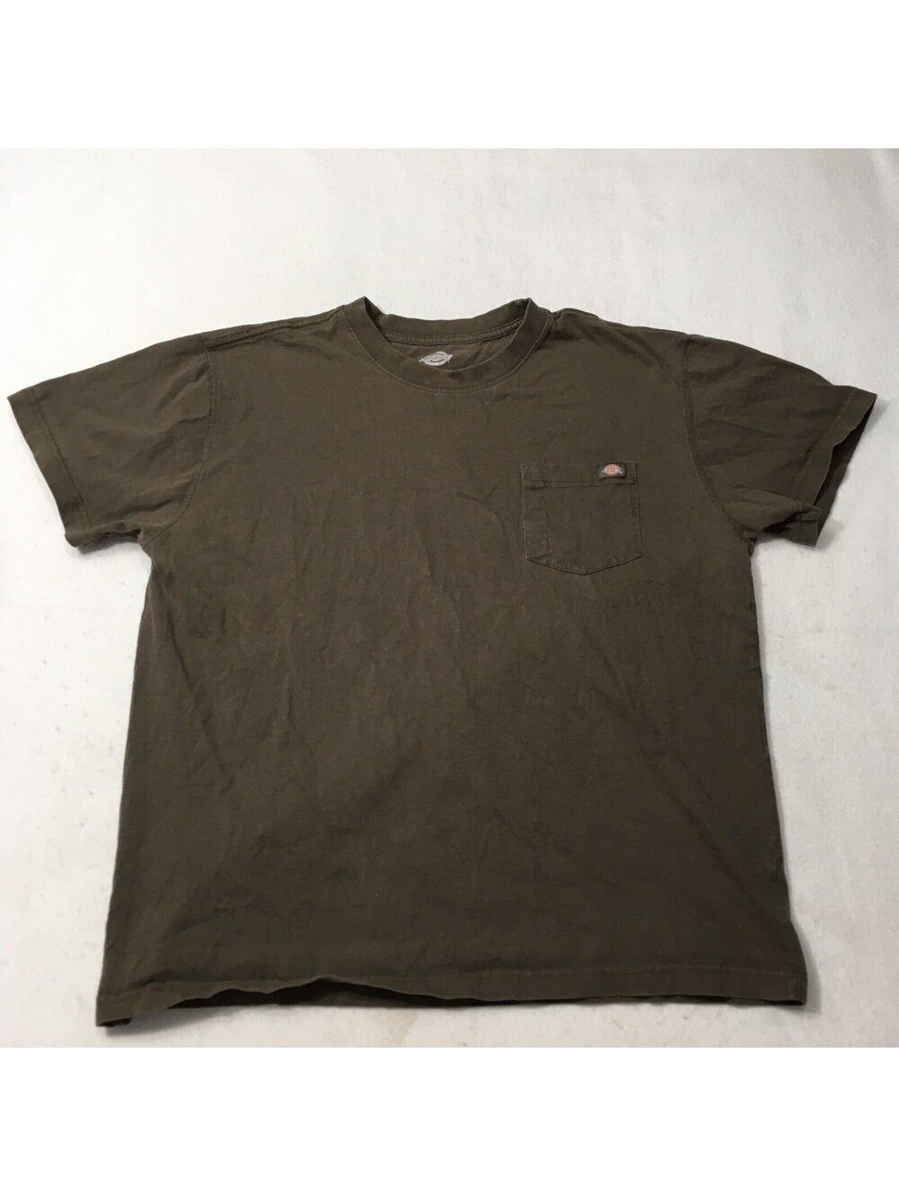 Dickies T Shirt Mens XL Brown Chocolate Heavyweight Short Sleeve Pocket Tee